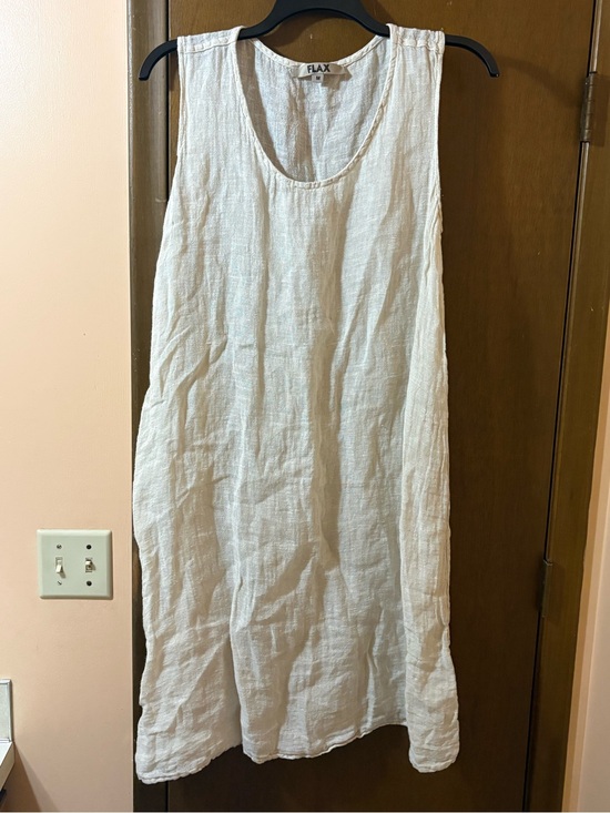 Flax Dresses & Skirts - Flax Linen Midi Tank Dress in Off-White